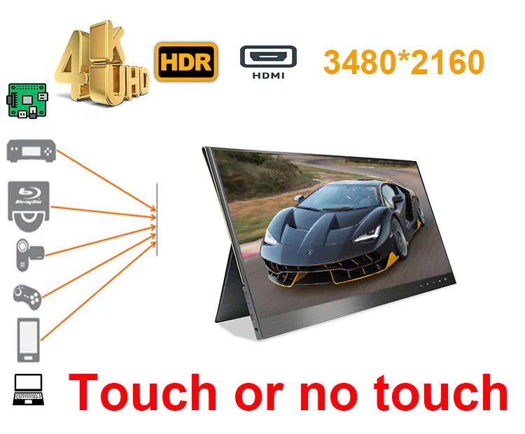 Ультратонкий портативный монитор 4K 15 6 дюйма HDMI Type C идеально подходит для Xbox PS