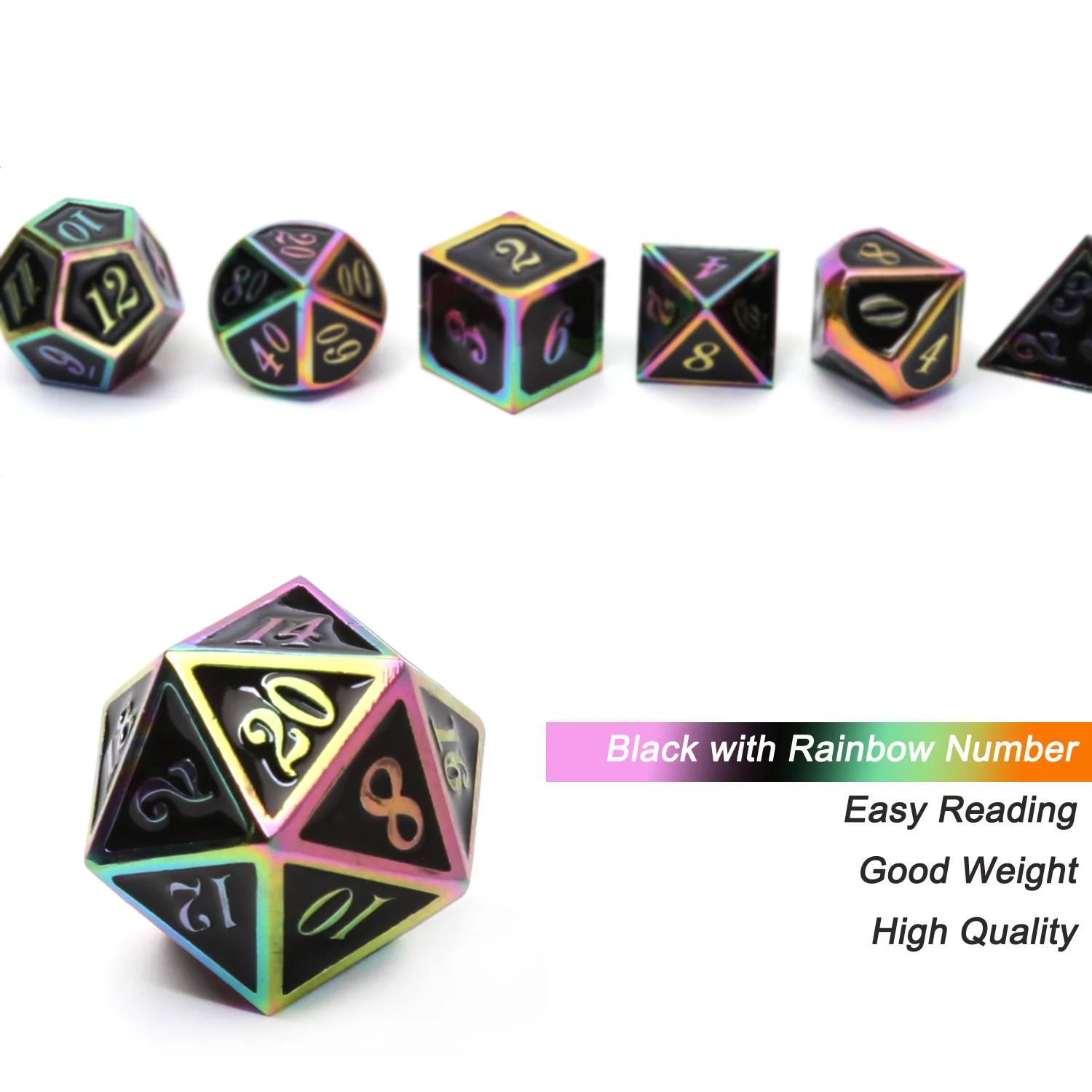 Chengshuo игральные кости dnd Металлический Набор rpg многогранные черные настольные