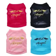 Унисекс Hondenkleding Рубашка Крылья Ангела Собак Милая Собака Рубашка одежда Для Собак Чихуахуа Футболка Собака Одежда Тедди Бишон E