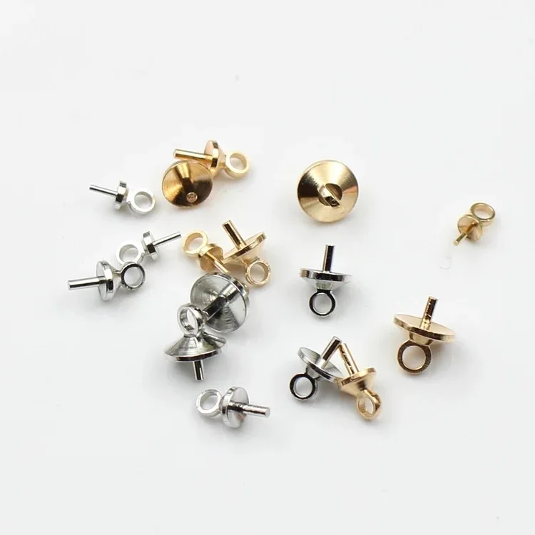 

500PCS 3mm 4mm 5mm 6mm Gun Black Gold Rhodium Pendant Clasps Eye Pins Bail Findings Eyelets Clasps Hooks For Jewelry Making