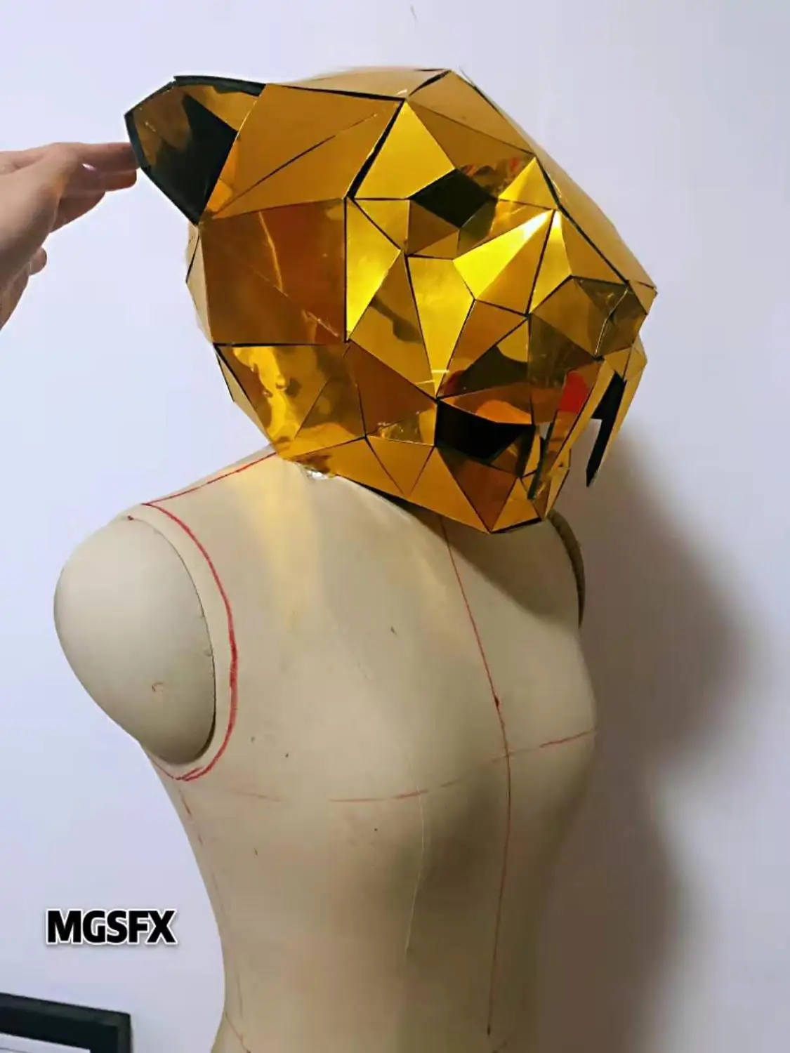 

Tiger Masquerade mouth animal full head Mirror Mask Helmet Mirror man suit