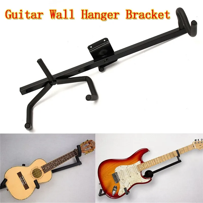 

Black Horizontal Guitar Wall Hanger Bracket Acoustic Bass Electric Guitar Ukulele Holder Rack Hook
