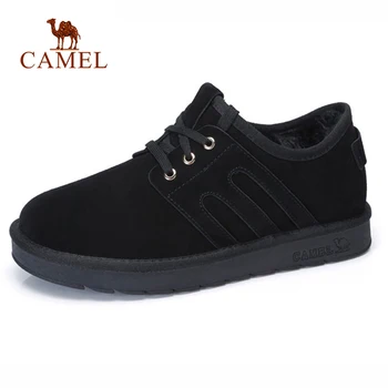 

CAMEL Winter New Casual Snow Boots Men With Warm Fur Lacing Man Short Ankle Boots Men's Shoes zapatos de hombre