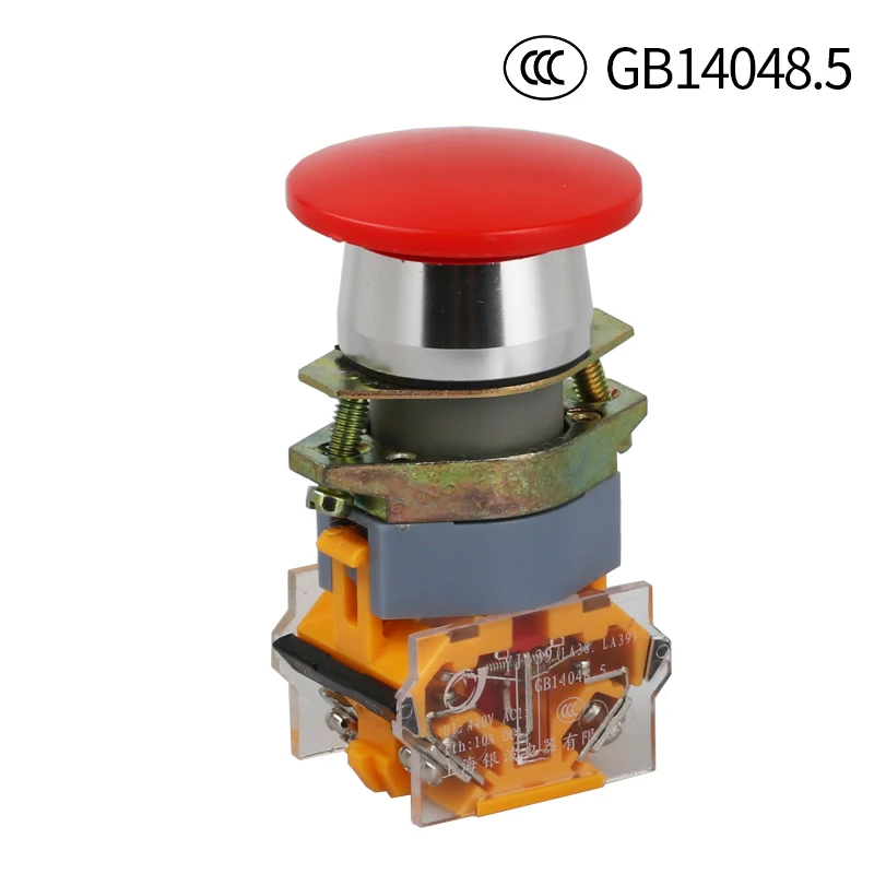 22mm Momentary Mushroom Cap Push Button Switch Self Reset red green No