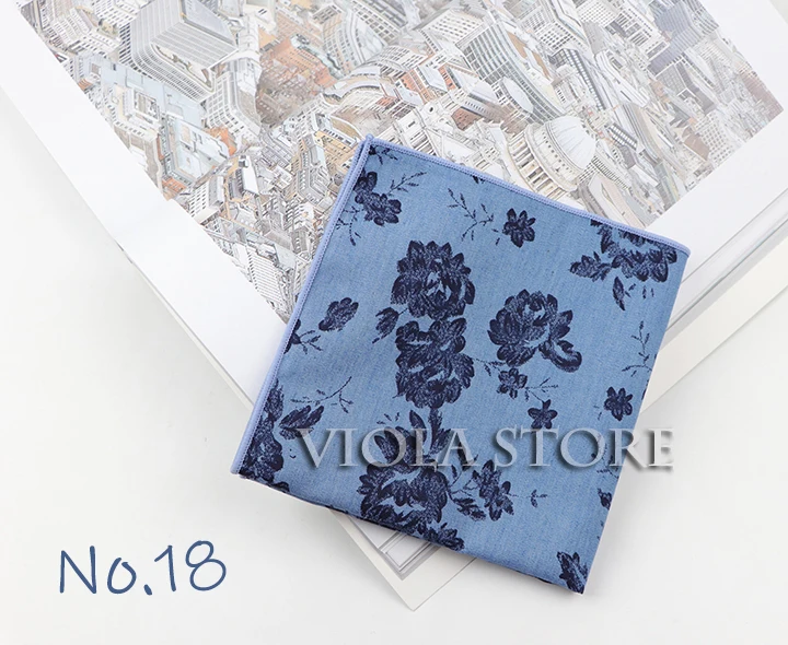 27cm New Floral Printed Big Handkerchief Cotton Men Hankie Wedding Banquet Party Pocket Square Flower Gift Accessory Quality