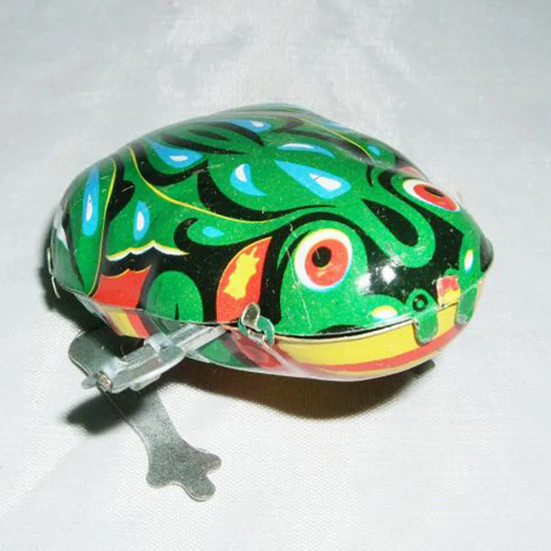 

Adult Collection Nostalgic Tin Wind Up Clockwork Jumping Frog Toy For Kids