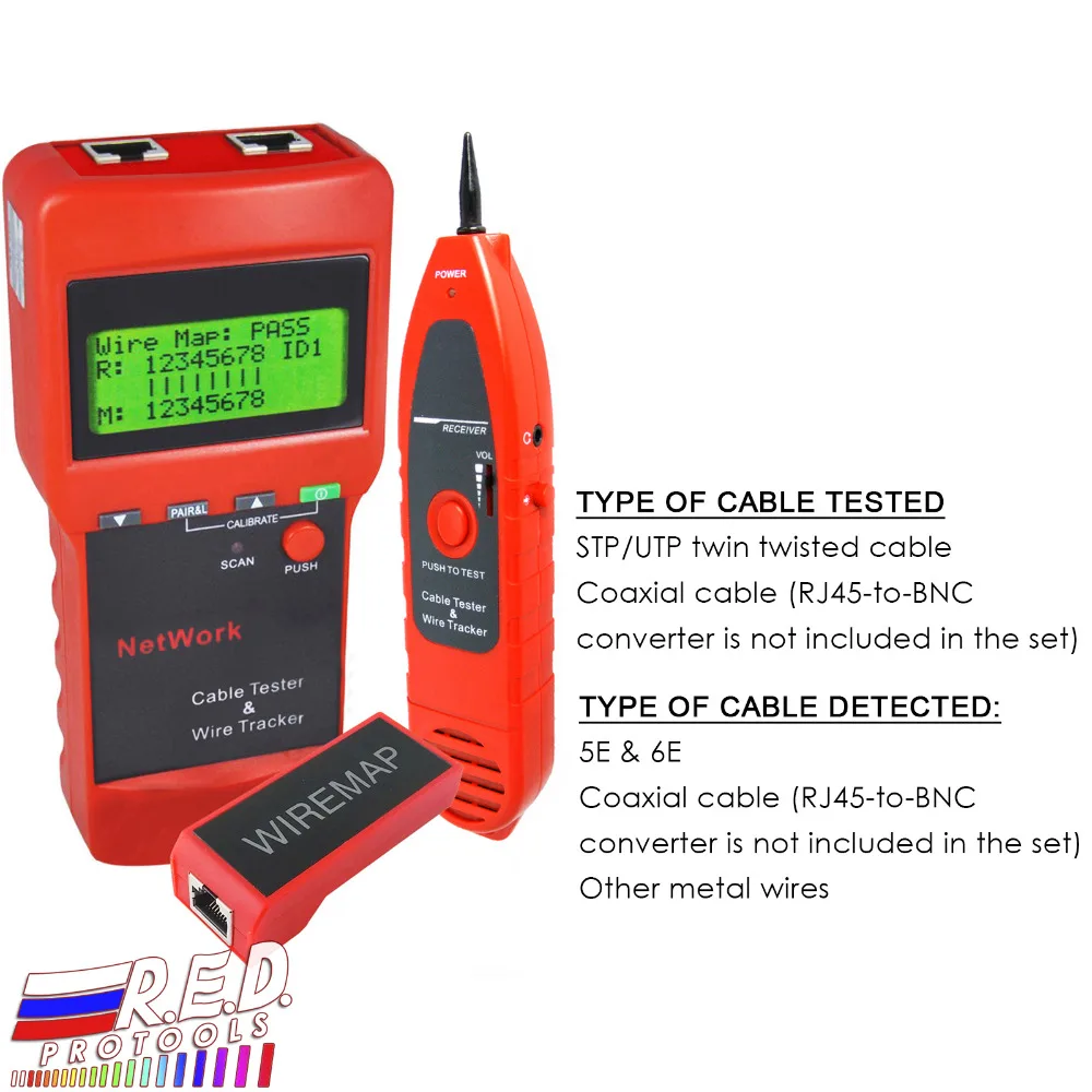 Multipurpose Digital Network LAN Cable Wire Length Line Tester 5E 6E