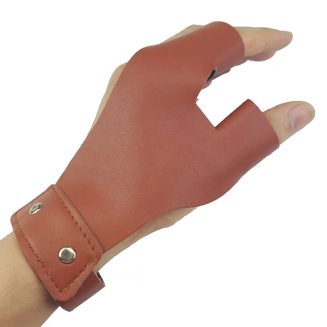 US $5.23 Archery Left Finger Guard LH Finger Glove Leather Finger Tab Protector Left Hand Hunting Archery Sl