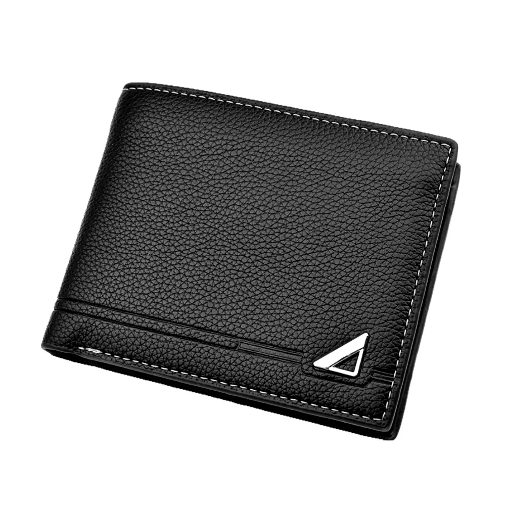 

Fashion Casual Faux Leather Cash Card Photo Coin Holder Short Wallet Men Gift