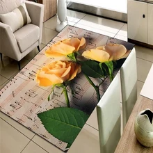 Else коричневый винтажный нот музыка на желтых розах 3d принт Нескользящая микрофибра для гостиной декоративный современный моющийся коврик