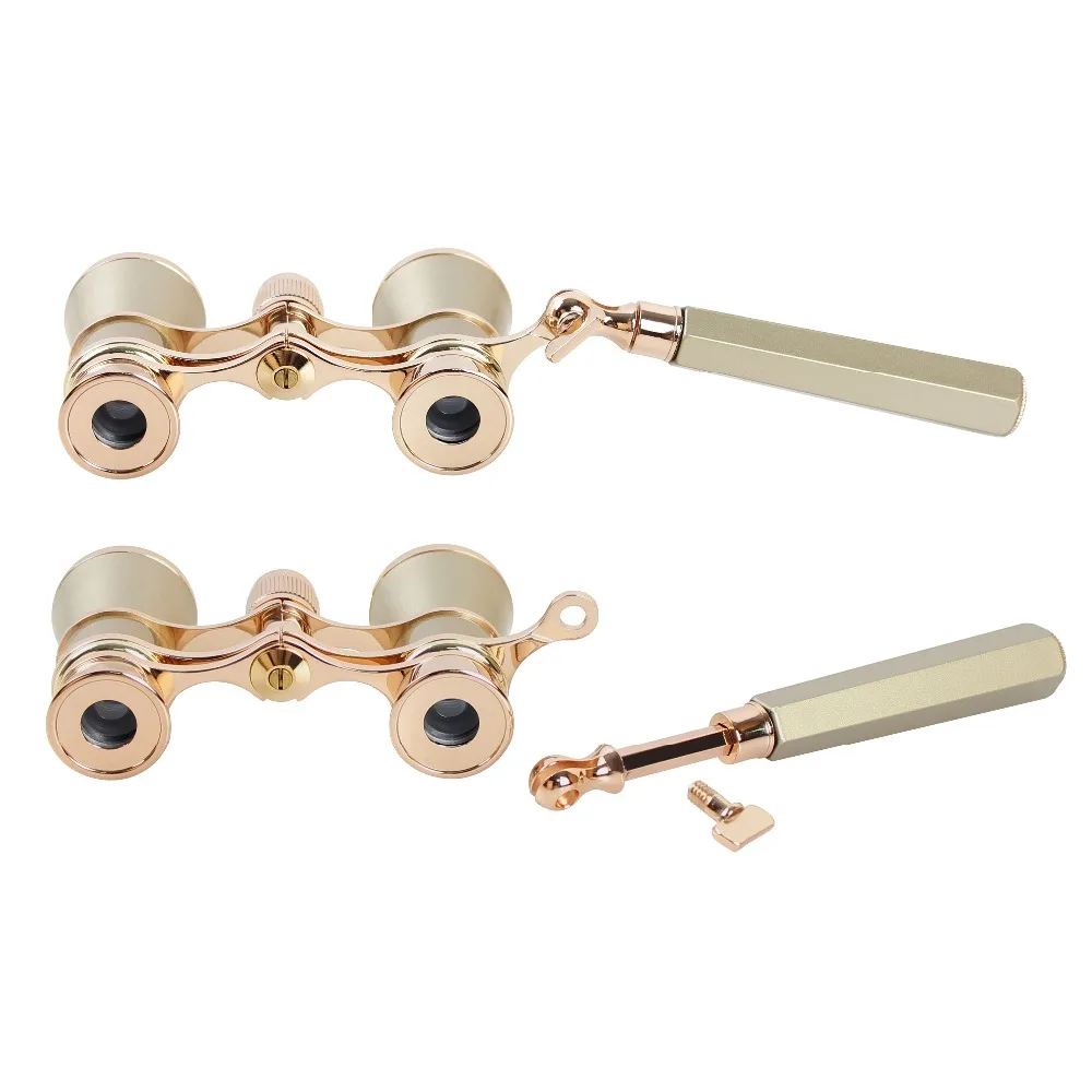 Óculos de Ópera 3x25 Ópera Binocular Telescópio Lens Revestido Teatro Vidro Senhora Vidro Revestido Punho Telescopio Presentes Mulheres Meninas 20 Telescópio e binóculos