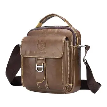 

BULLCAPTAIN Men Satchel Casual Shoulder Bag Leather Handbag Sling Crossbody Handbags Fashion Male Business Messenger Bags 2019