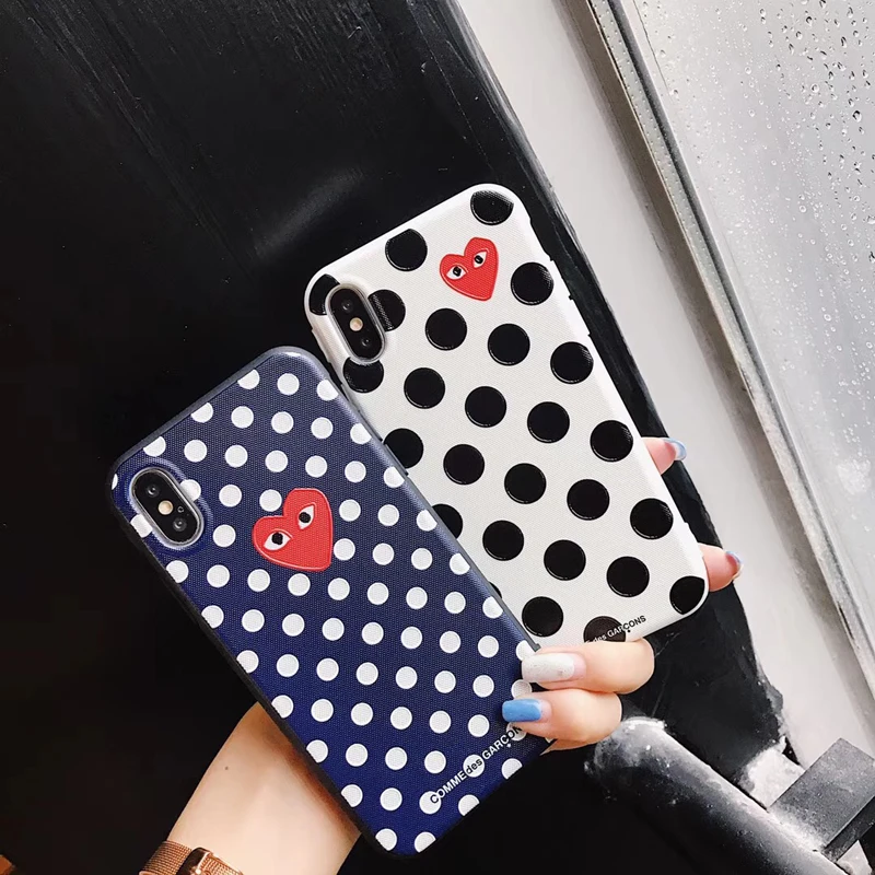 Hot France CDG Play Comme des Garcons Heart Soft cover case for iphone 6 6Plus S 7 7 plus 8 8Plus X Love Wave point phone cases Hot France CDG Play Comme des Garcons Heart Soft cover case for iphone 6 6Plus S 7 7 plus 8 8Plus X Love Wave point phone cases