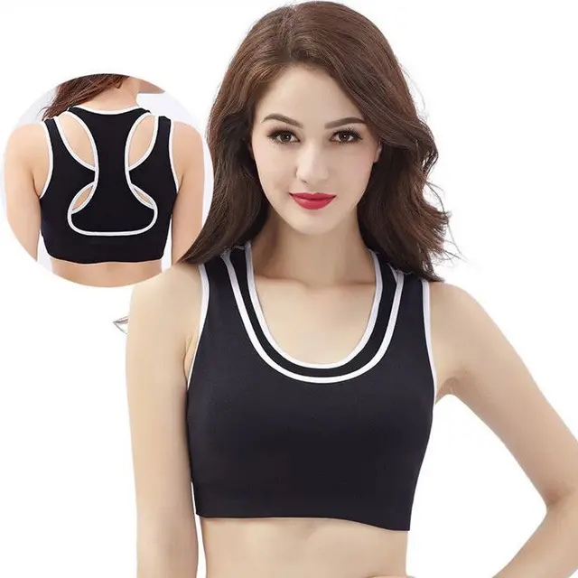 Crop Top Sports Bra Women Fitness Gym Seamless Bra Sports Shockproof Brassiere Yoga Padded