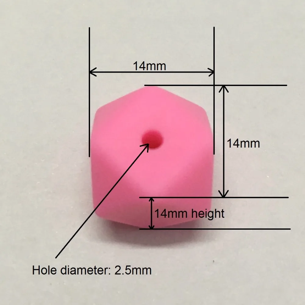 14mm hexagon silicone loose beads