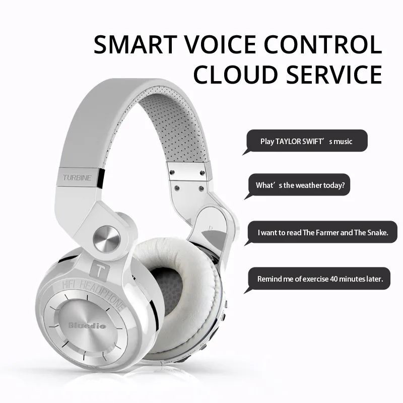 Bluedio T2 + Bluetooth наушники складные накладные BT 4.1 с поддержкой FM и SD карты функции