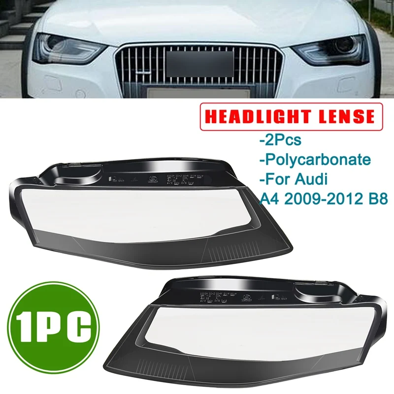

Autoleader Hot 1Pair Car Left Side/Right Side Front Kit Cover Len Headlight Headlamp Lamp Shell Car Styling For Audi A4 09-12 B8