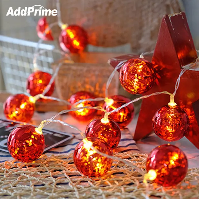 3m 20 Led Red Ball String Light Garland Lights For Christmas 3m 20 Led Red Ball String Light Garland Lights For Christmas Tree Decor Fairy New Year Decorations Home
