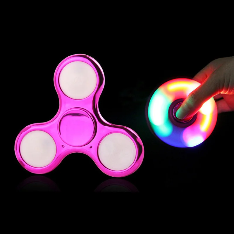 

LED Decompression Light Colorful Rotating Fingertip Gyro Children's ToyTri-leaf Glow Finger Gyro Anxiety Leisure Decompression