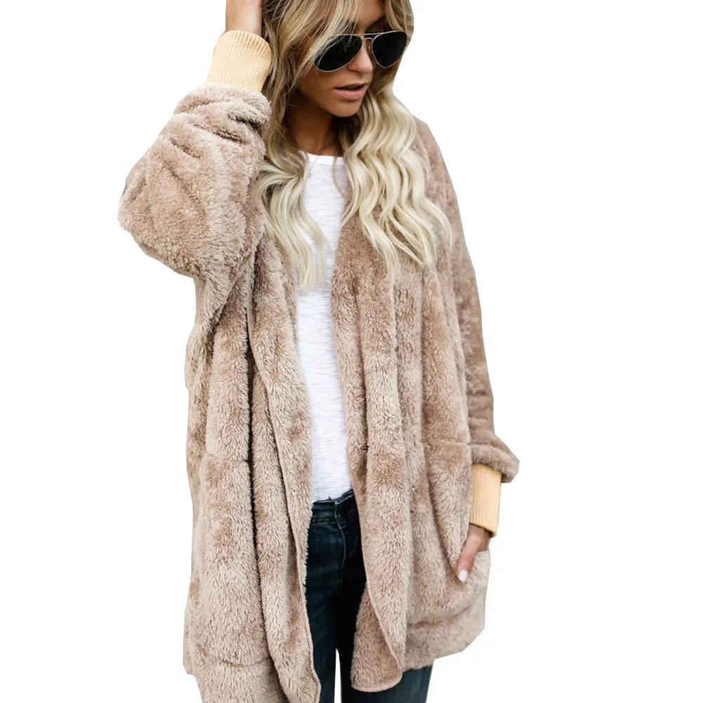 Drop Shipping Faux Rabbit Fur Coat Long Natural Fur Jacket Women Winter ...