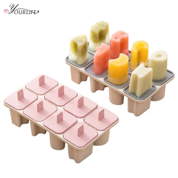 

OYOURLIFE 1pc Creative Reusable DIY Ice Cream Tools 8 Cell Popsicle Box Ice Cream Makers Jelly Pudding Mould Kitchen Gadgets