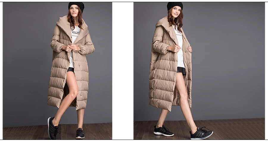 Женский зимний пуховик, модная куртка, толстое теплое пальто, женская хлопковая парка, длинная куртка, зимняя куртка с капюшоном