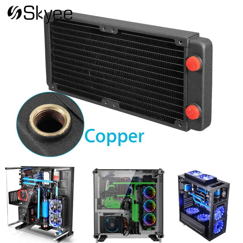 

240mm Water Cooling Radiator Heatsink Copper Water-cooled Radiator Exhaust Heat Exchanger Water Cooling Cooler for Computer CPU