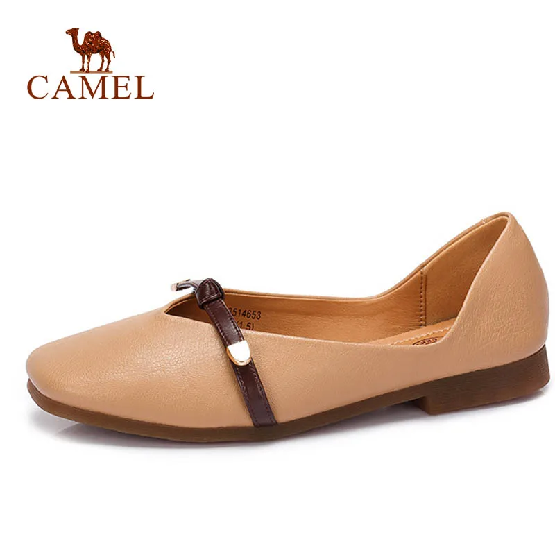 

CAMEL Ladies Genuine Leather Shallow Low Pumps Women Simple Casual Single Mary Janes Shoes Female Elegant Shoes