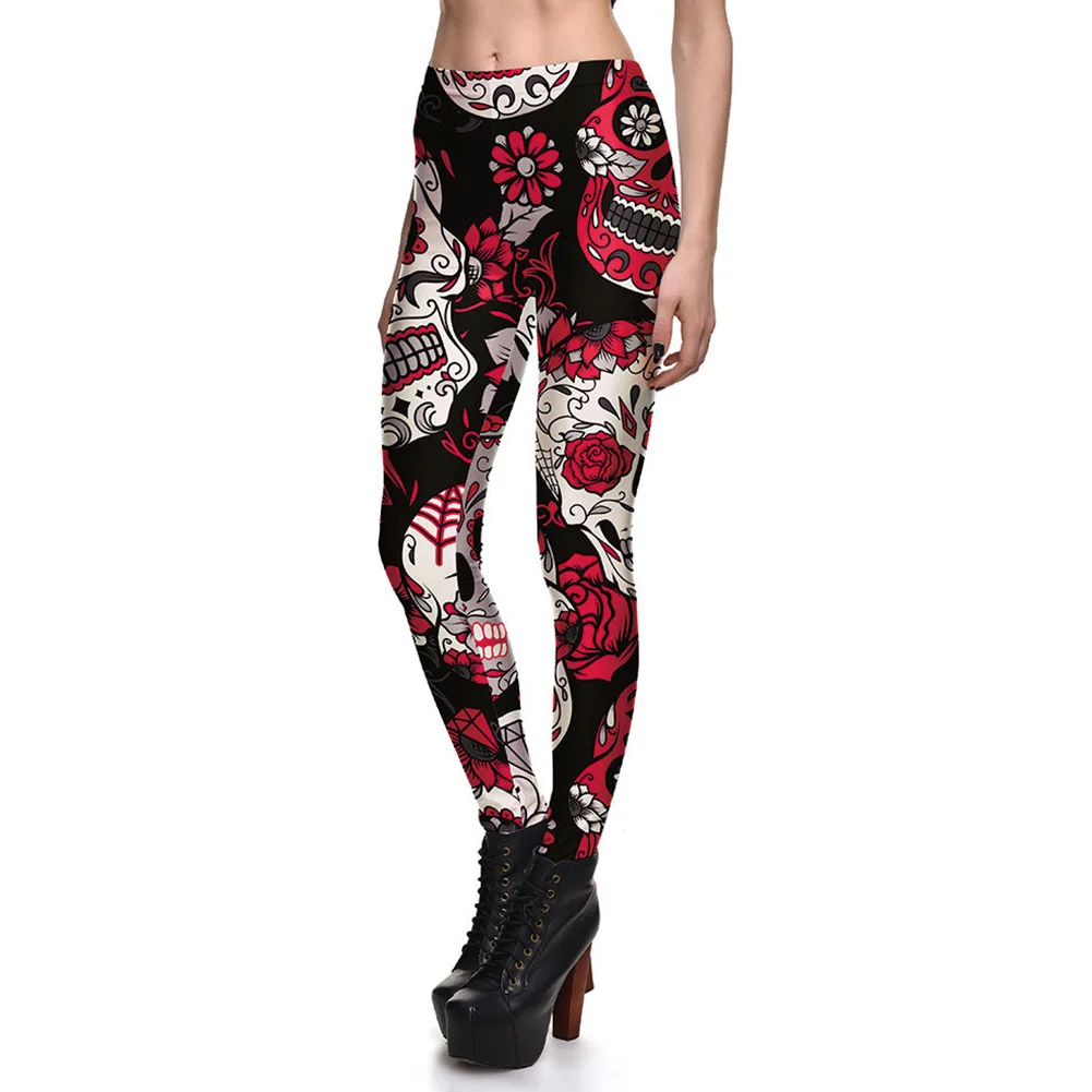 floral skull leggings