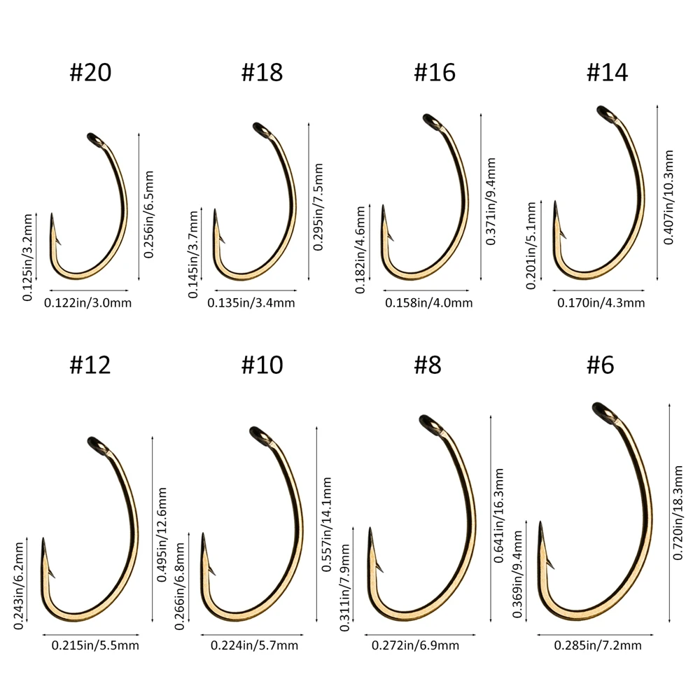 Goture 120 шт. набор крючков для ловли нахлыстом из японской высокоуглеродистой стали колючие крючки для сухих и Нимфа мух 6#-24# с магнитной коробкой