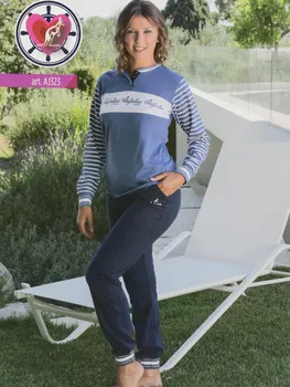 

Pajamas cotton sleeved rigate
