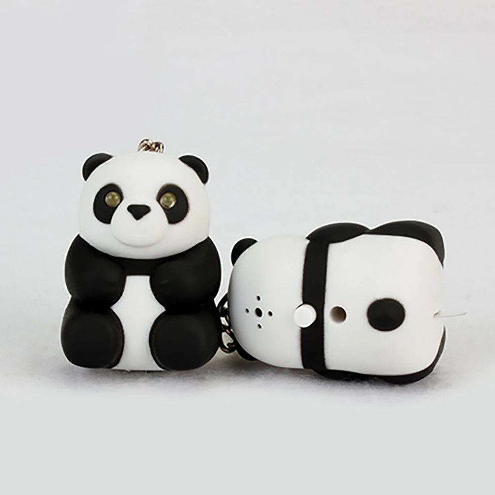 

Cute Panda LED Sound Keychain Key Ring Pendant Car Handbag Hanging Decor Gift