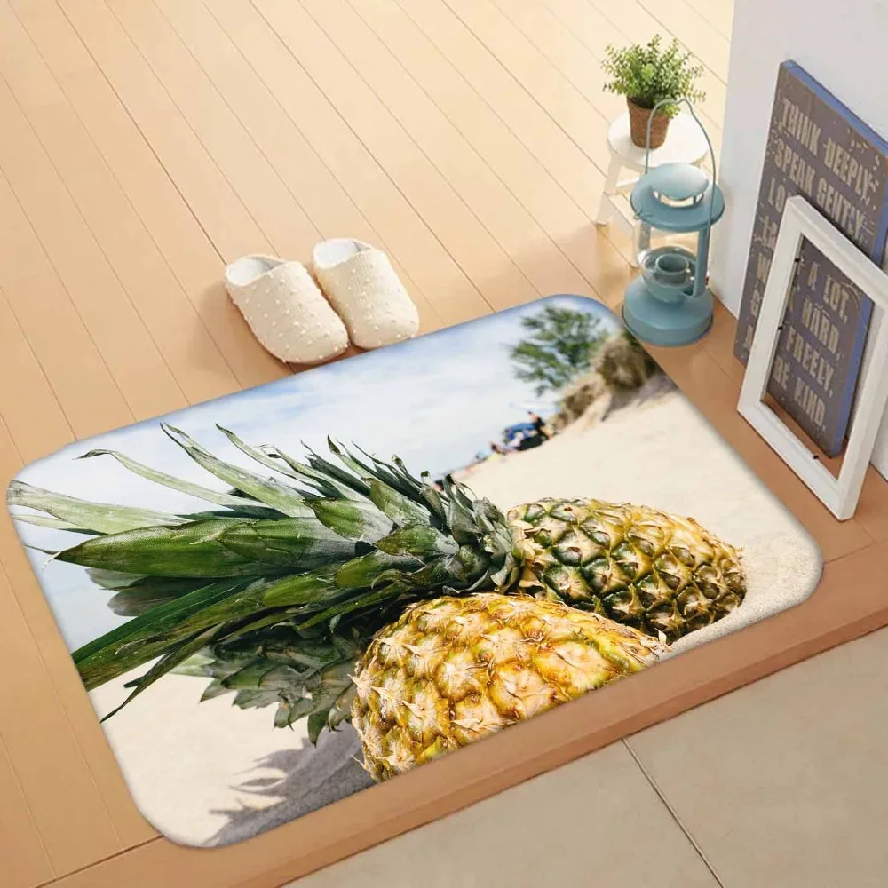 Else Blue Sky тропический пляжный песок на ананасе Фрукты 3d узор принт Противоскользящий моющийся половик домашний декор Entryway кухонный коврик