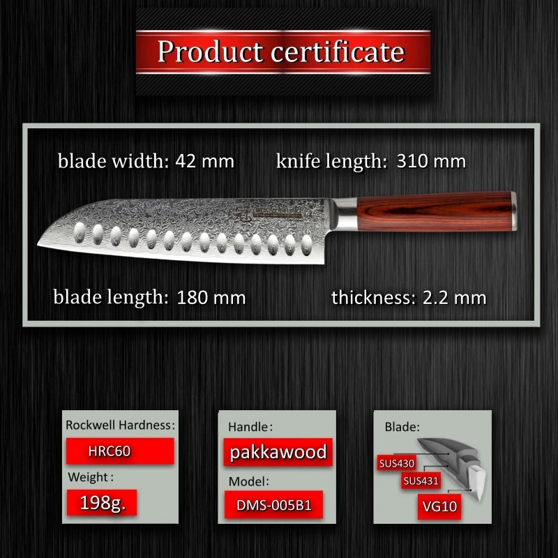 GRANDSHARP 7 дюймов дамасский нож сантоку 67 слоев японской дамасской стали VG-10 японские кухонные инструменты поварские ножи Новые