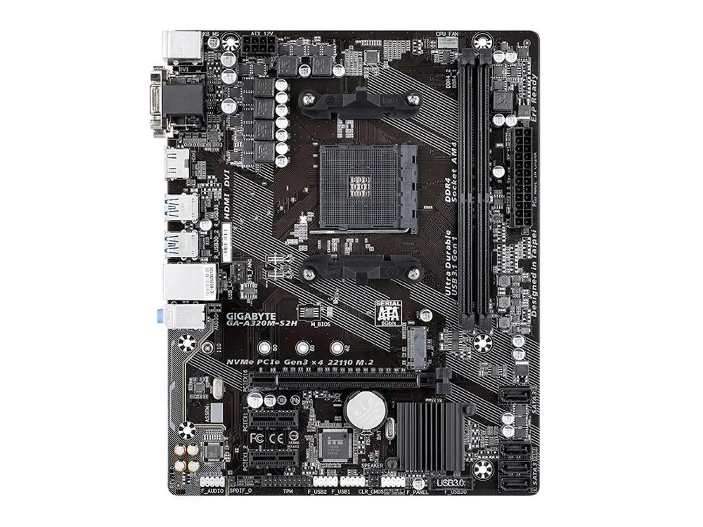 Gigabyte GA-A320M-S2H оригинальная новая системная плата AMD Socket LGA 1151 DDR4 USB3.0 SATA3.0 VGA+ DVI+ HDMI