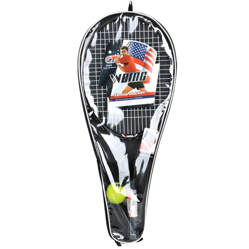 1 шт. WEING бренд Алюминий сплав Теннисная ракетка черный теннисные ракетки носить с мешком(1 теннисные мячи бесплатный подарок