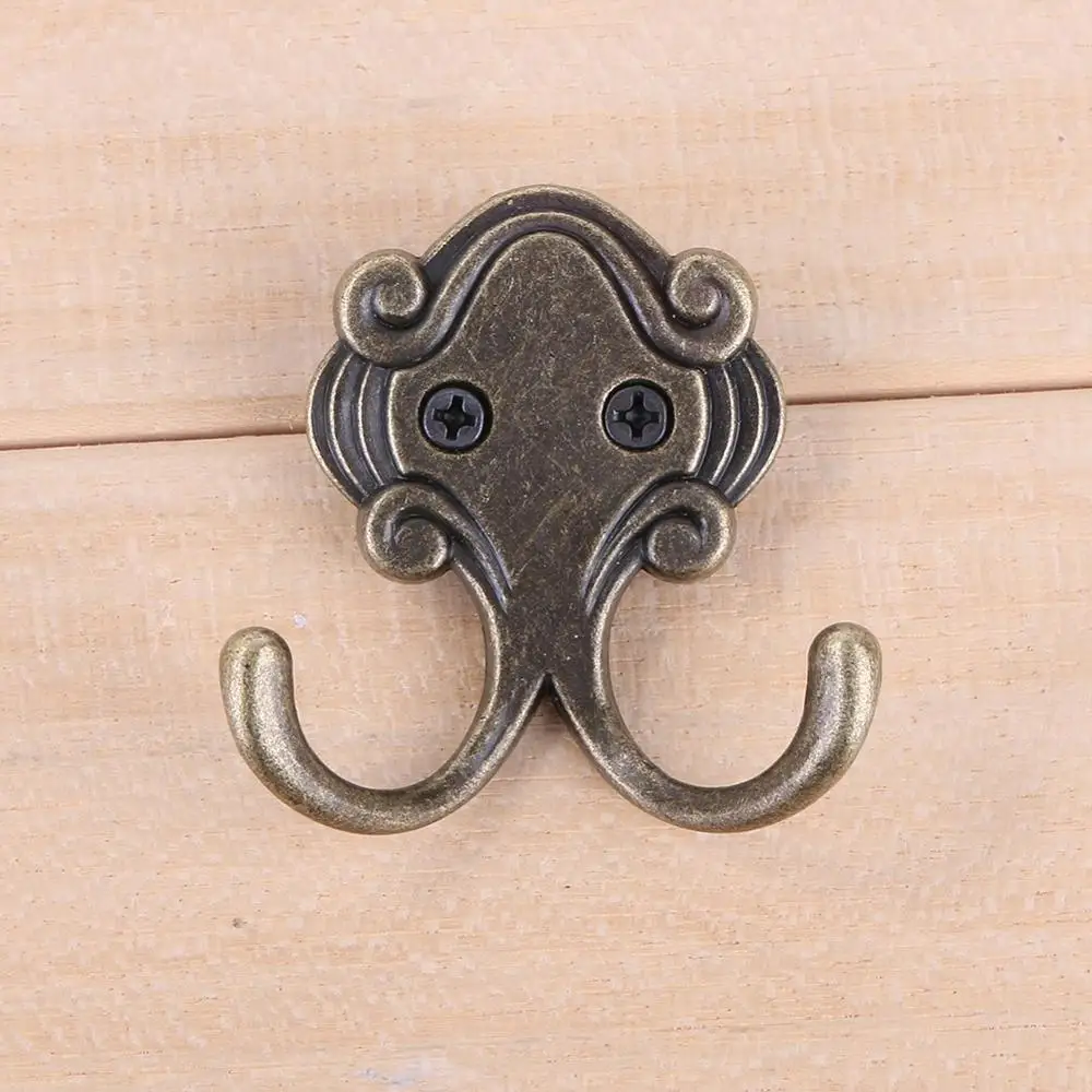 

Vintage Antique Zinc Alloy Door Hooks For Clothes Coat Hat Bag Towel Hanger Retro Single Double Hanger Hook Bathroom Wall