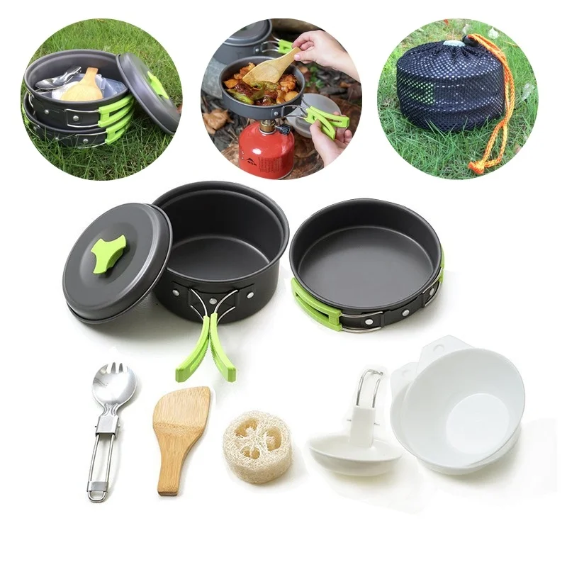 Utensilios Camping al aire libre juego de utensilios Camping vajilla cocina de vajilla cubiertos utensilios senderismo Picnic conjunto