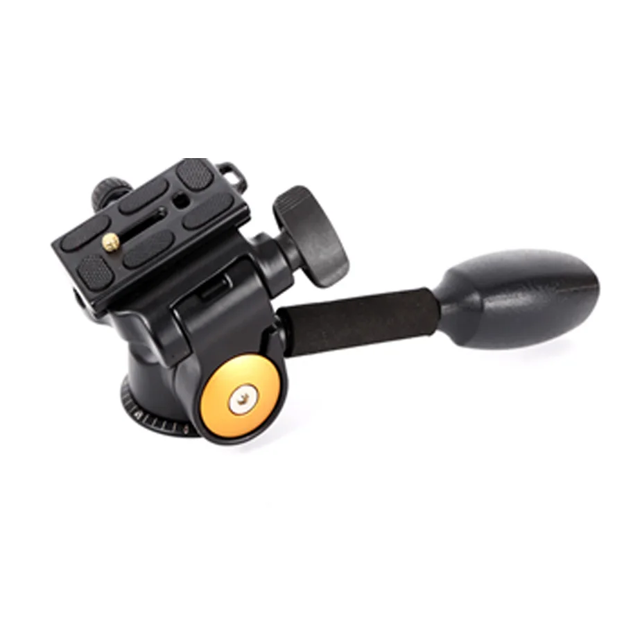 

New Aluminum 3-Way Fluid Head Rocker Arm Video Tripod Ball Head+ Quick Release Plate for DSLR Camera Tripod Monopod