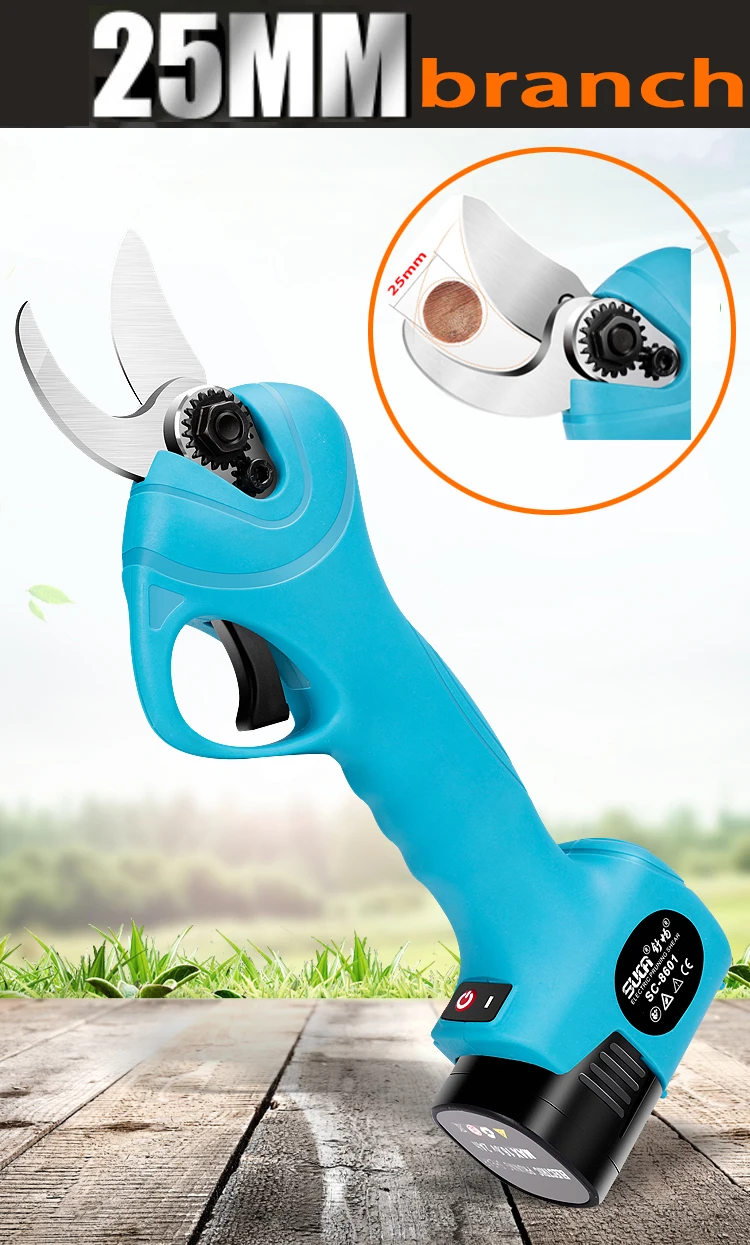 

Electric Cordless Secateur Branch Cutter 16.8V/2AH Li-ion Battery Rechargeable Garden Fruit Pruning Shearing Tool