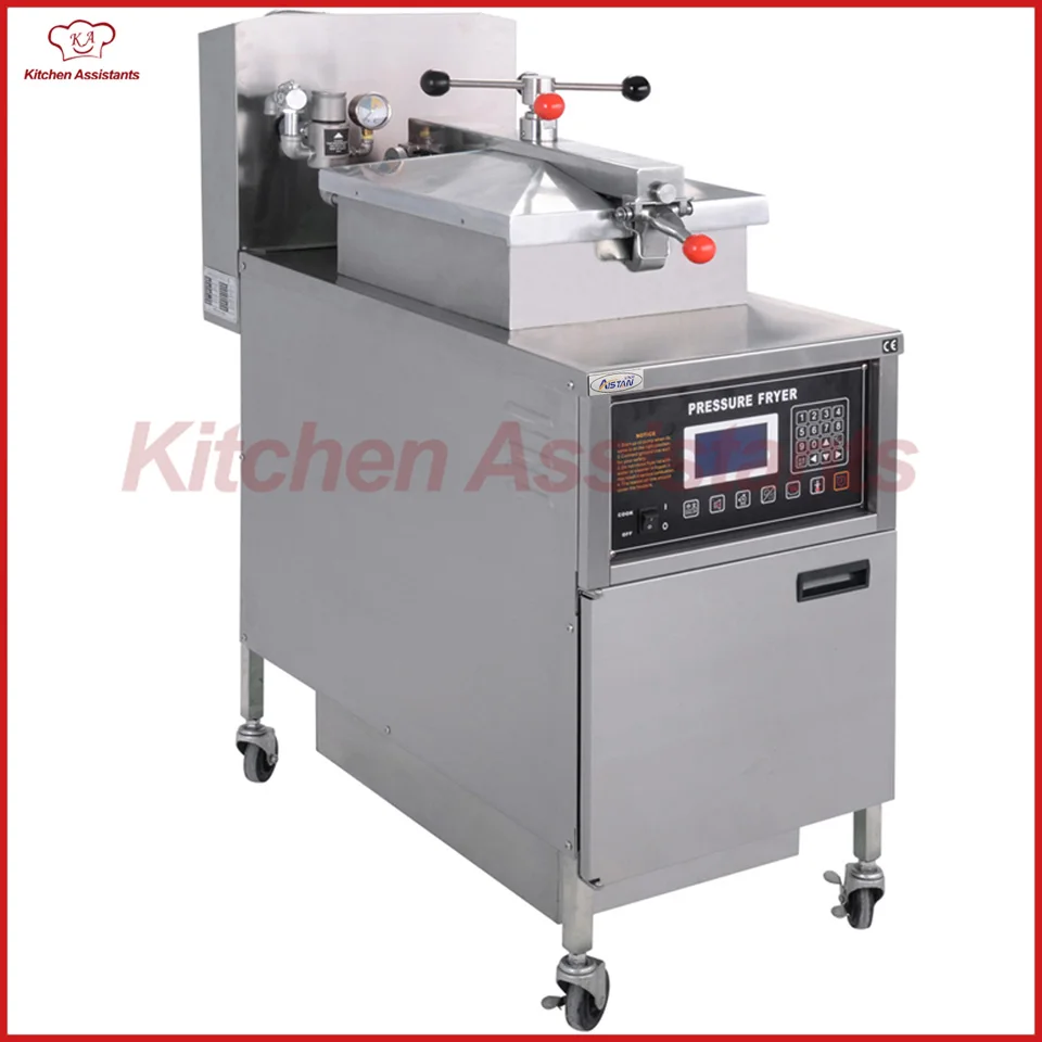 

PFG600L gas computer control digital LCD KFC chicken oil pressure fryer Built-in automatic filtration system