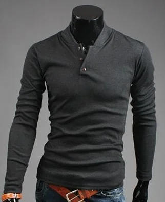 

Dark gray new men's fashion long sleeve sweater