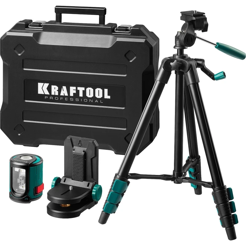 Уровень лазерный автоматический KRAFTOOL 34700-4 (горизонталь, вертикаль и крест, точность 0,2мм-м, штатив)