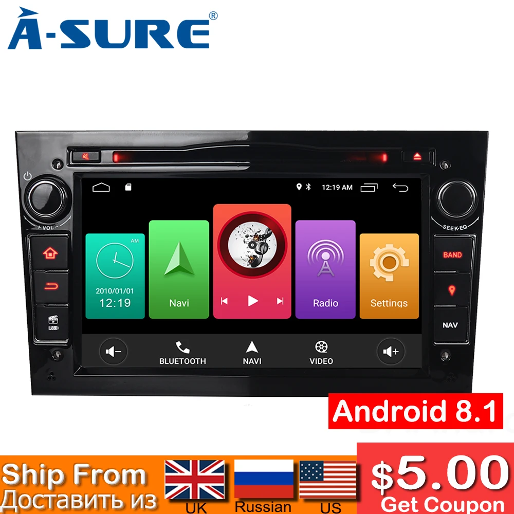 A-Sure 7 'ɲ Din Android 8 авто радио gps Navi для Vauxhall Opel Corsa Antara Astra Vectra Meriva Zafira Vivaro OBD TMPS DAB + 4G