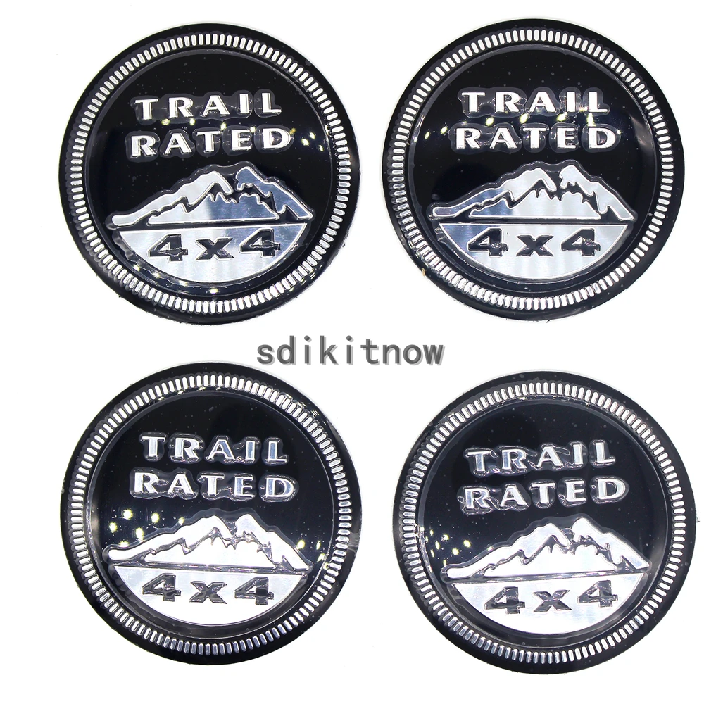 

New 4pcs 4wd Trail Rated 4x4 Car Wheel Center Hub Cover Rim Sticker Badge Fit Styling For Jeep Patriot Liberty Wrangler Cherok