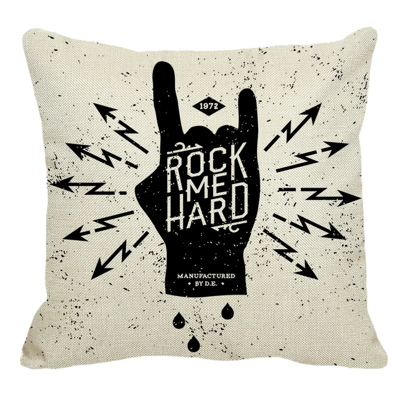 XUNYU I love Rock Music льняная декоративная наволочка для дивана поясная XL042|cushion cover|decorative