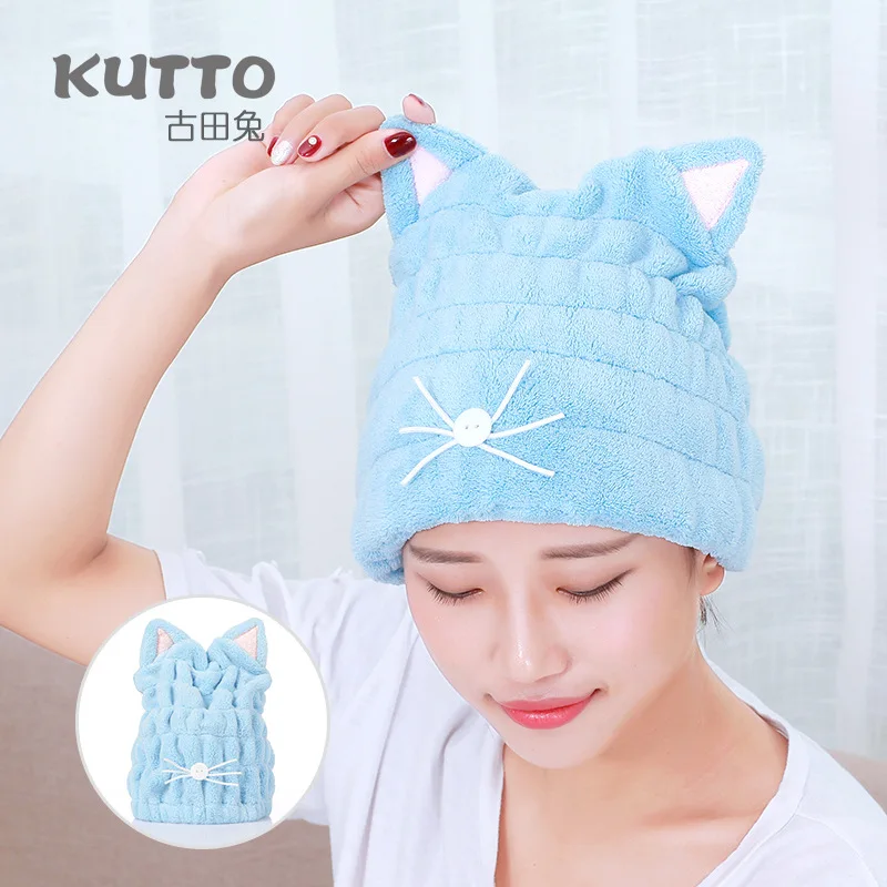 

1 Piece Womens Shower cap Lady's Magic Quick Dry Bath Hair Drying Towel Head Wrap Hat Makeup Cosmetics Cap Bathing Tool