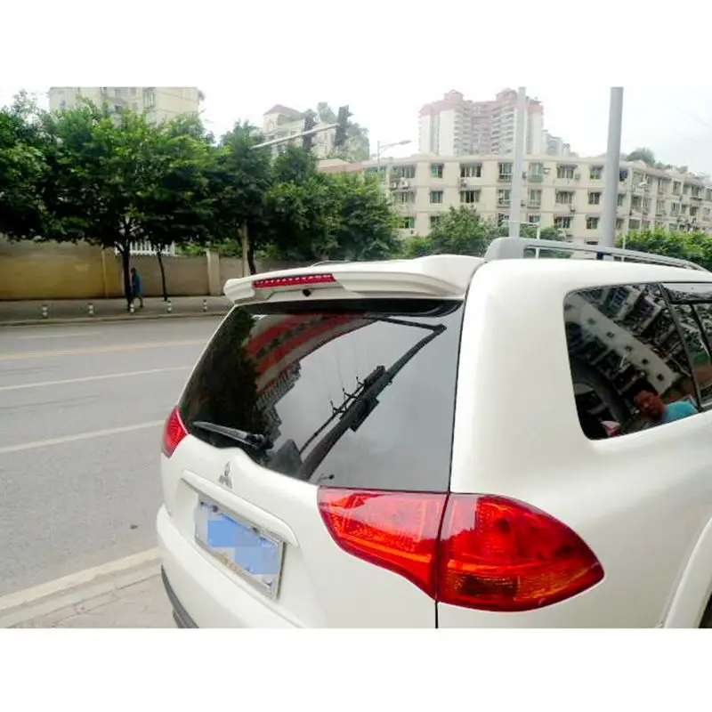 

ABS Primer Unpainted Color Rear Roof Spoiler For Mitsubishi Pajero Sport 2010 -2015 Rear Wing Spoiler With Led Light