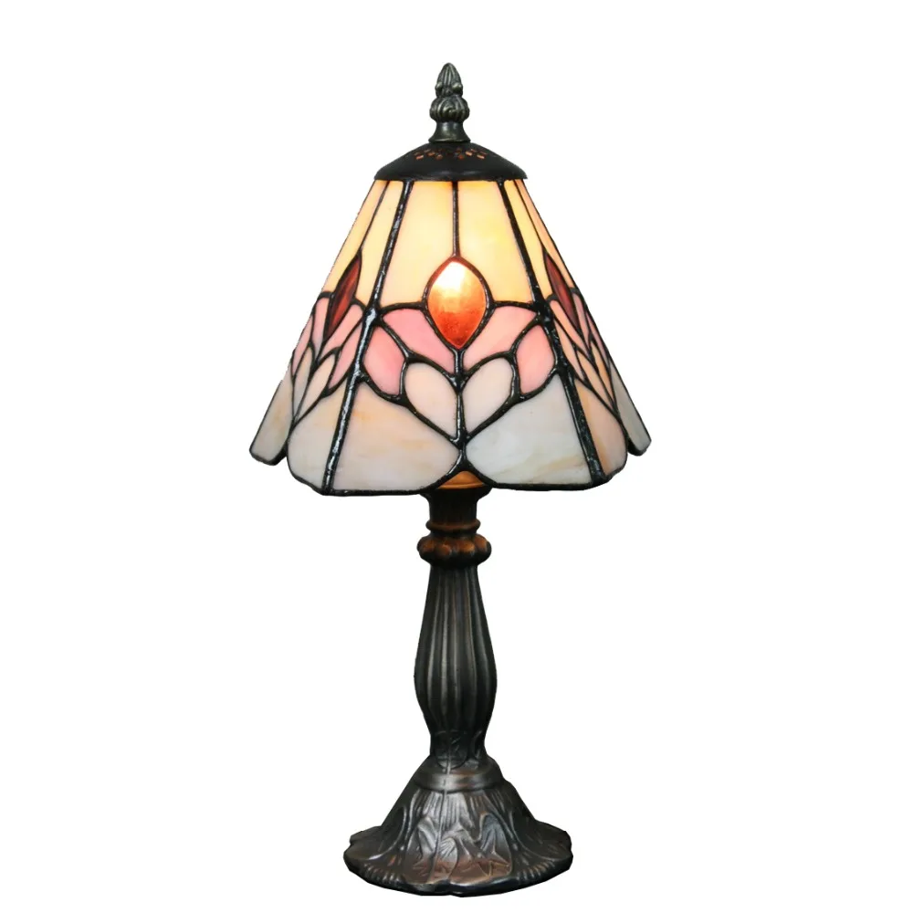 

Small Desk Lamp Flower Mini Table Lamp Leaded Glass Lighting Fixture Stained Glass Bedside Lamp