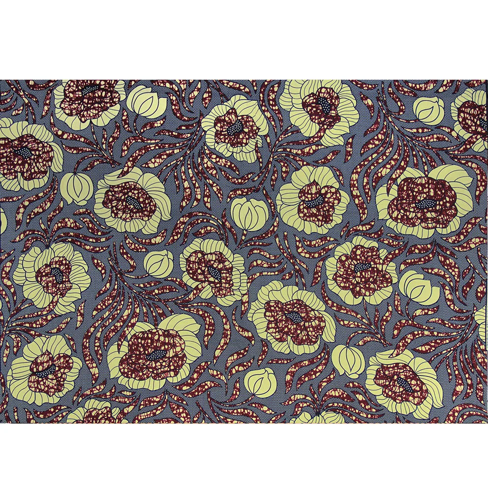 

6 Yards African Wax Prints Fabric Wax Hollandais dutch 100% Cotton Fabrics Material Dashiki Batik Real Floral for Dress A000391